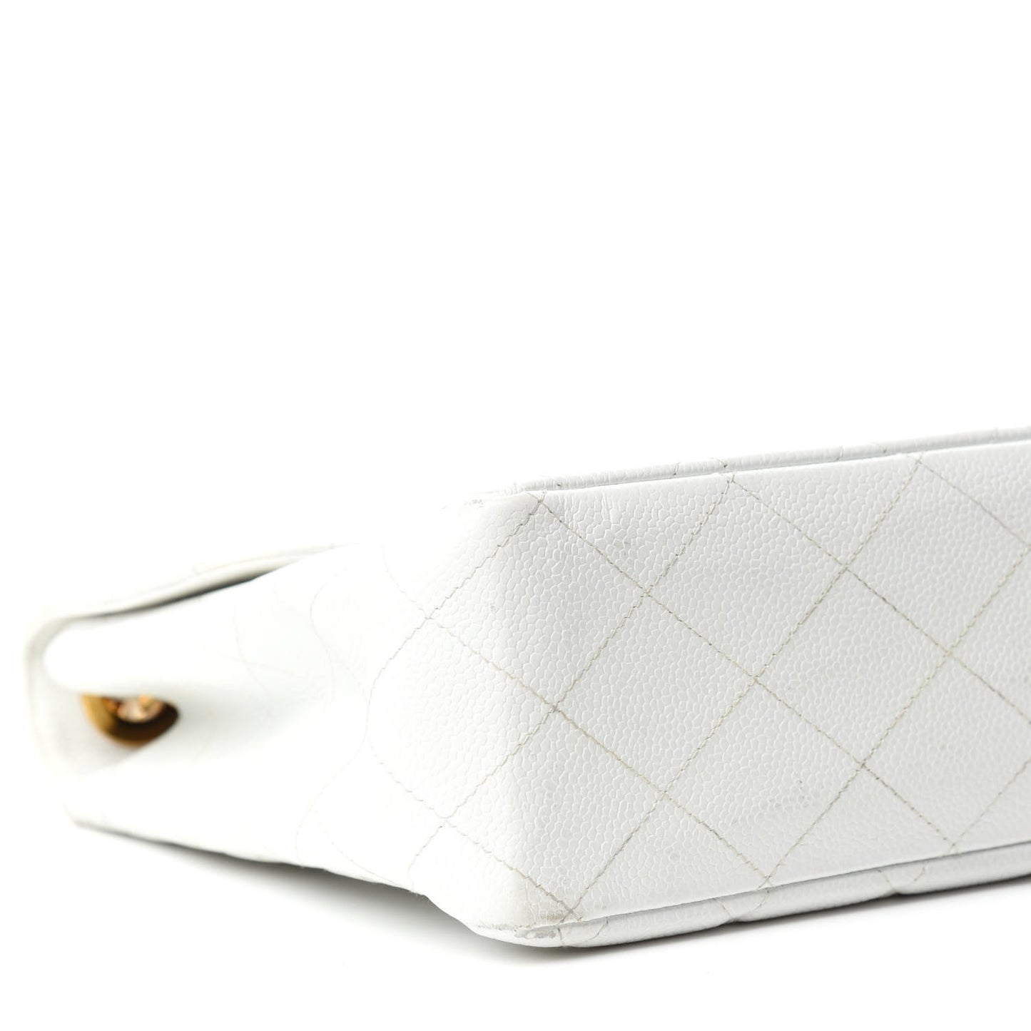 Caviar Quilted Jumbo Single Flap White