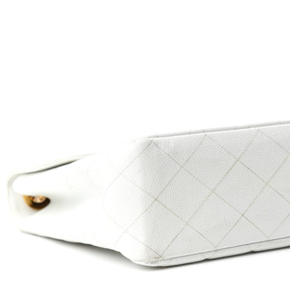 Chanel Caviar Quilted Jumbo Single Flap White 6 of 20