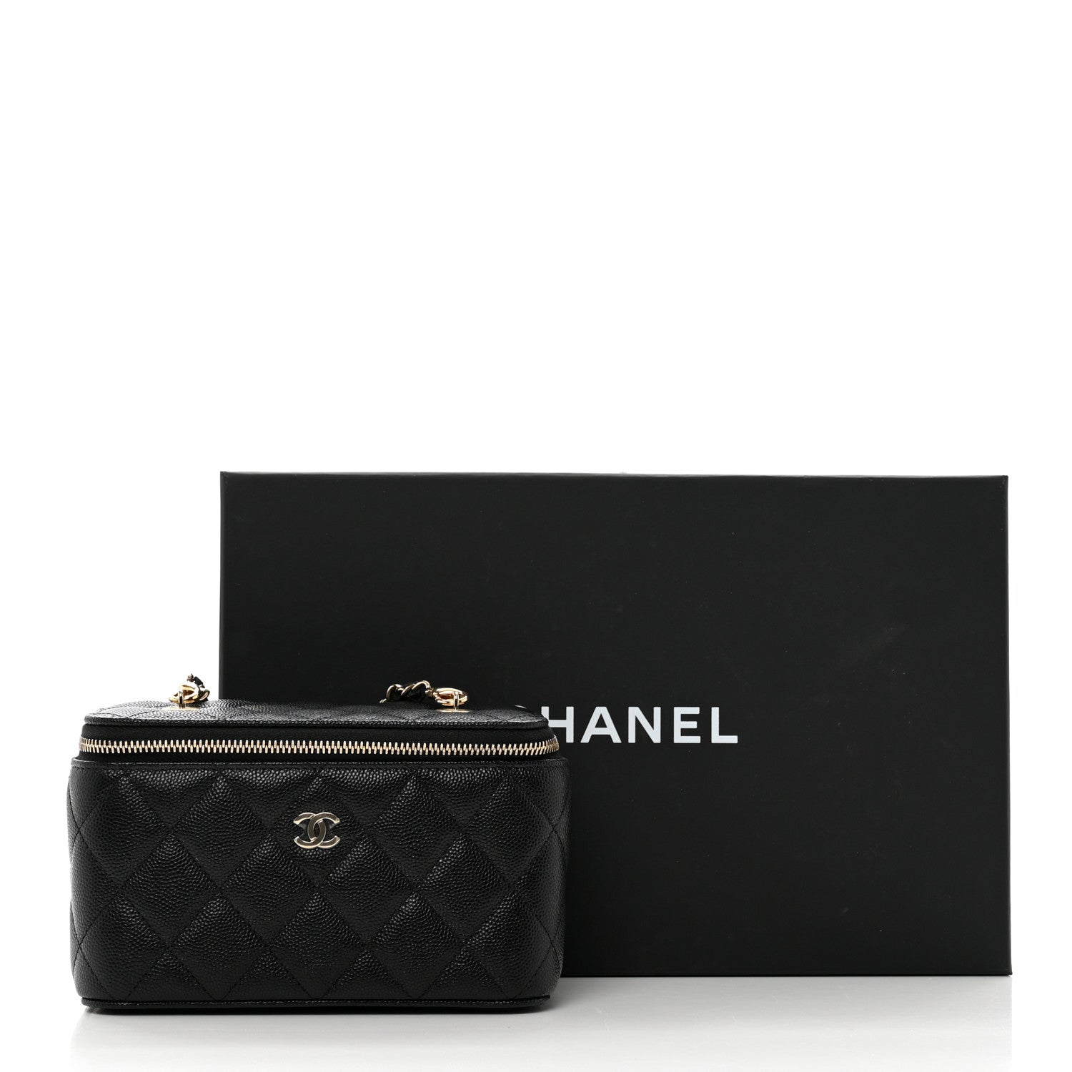 Chanel Caviar Quilted Small Vanity Case With Chain Black 11 of 11