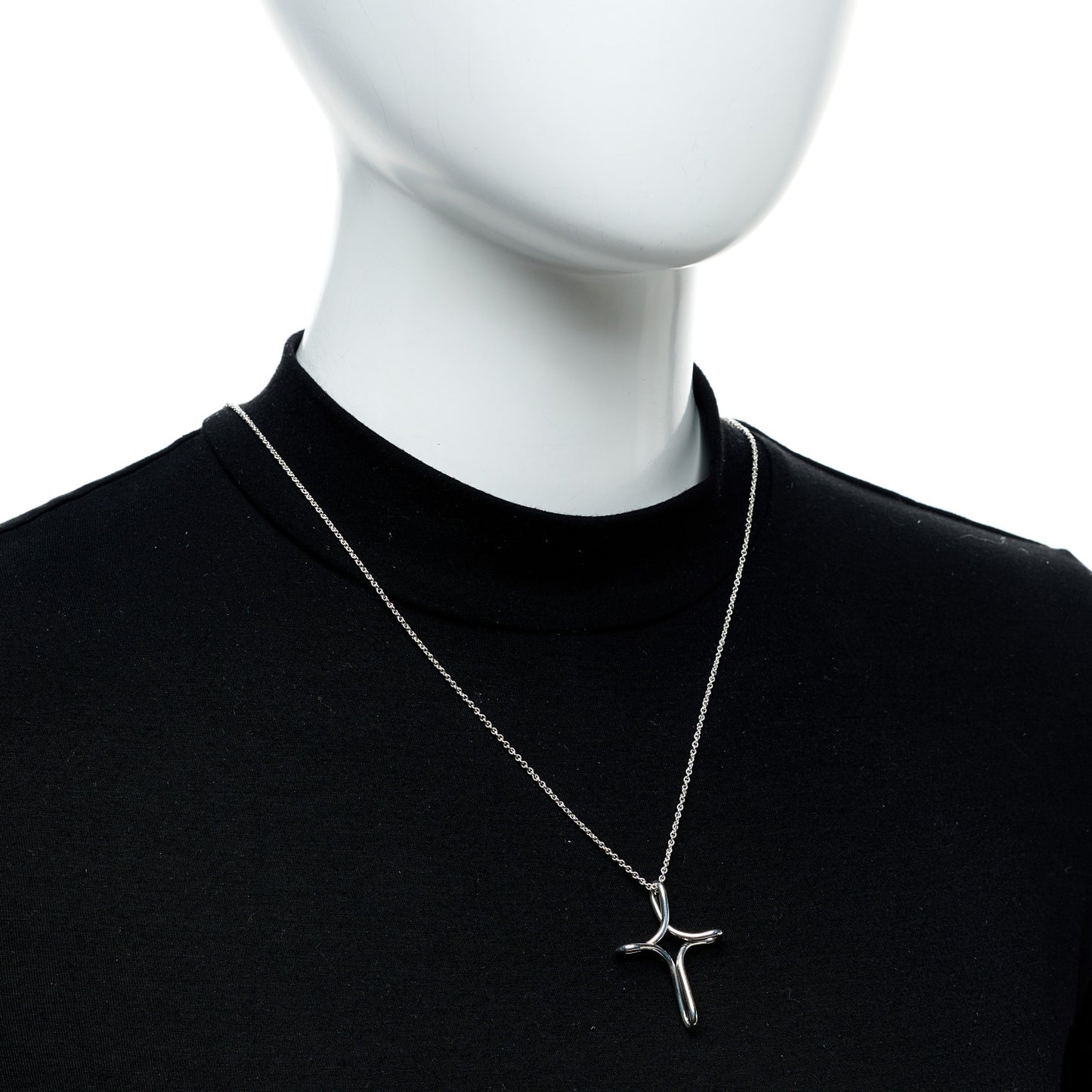 Sterling Silver Elsa Peretti Infinity Cross Pendant Necklace