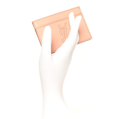 Saint Laurent Calfskin Belle De Jour Card Case Blush 2 of 8