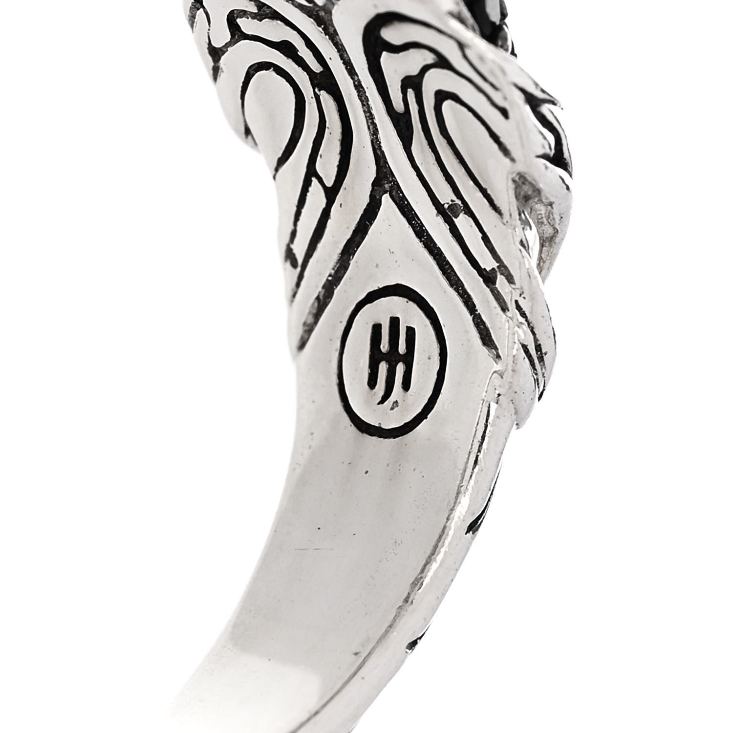 John Hardy Sterling Silver Black Spinel Classic Chain Ring 54 7 5 of 6
