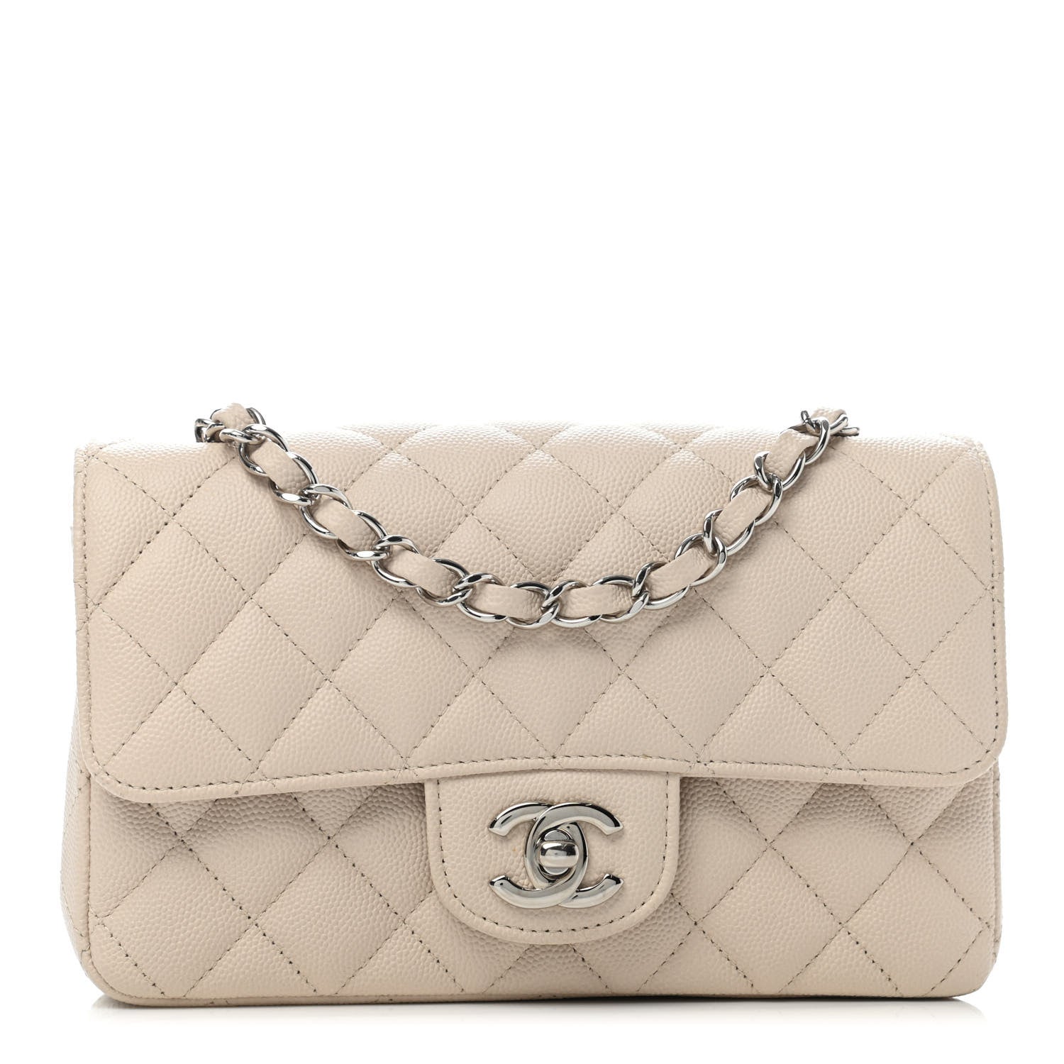 Chanel Caviar Quilted Mini Rectangular Flap White 1 of 4