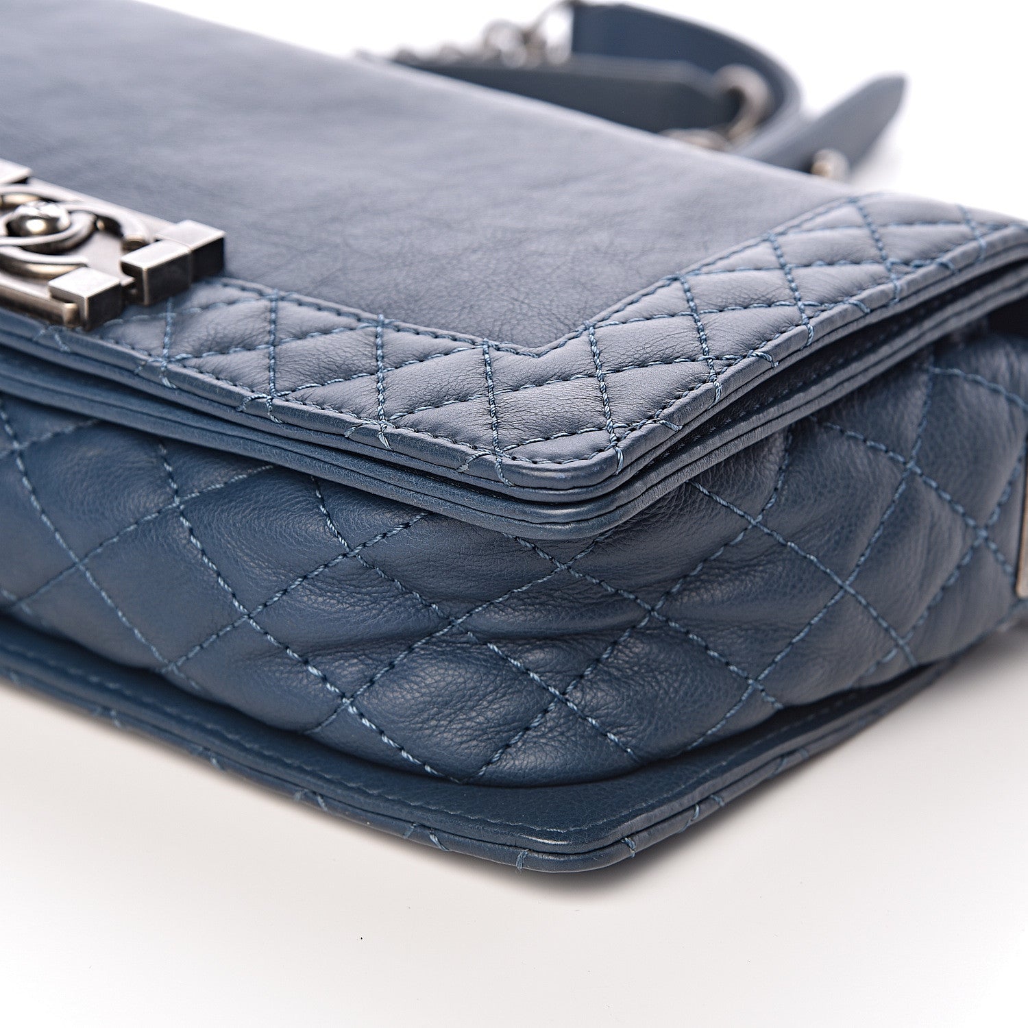 Chanel Calfskin Medium Boy Reverso Flap Blue 9 of 10