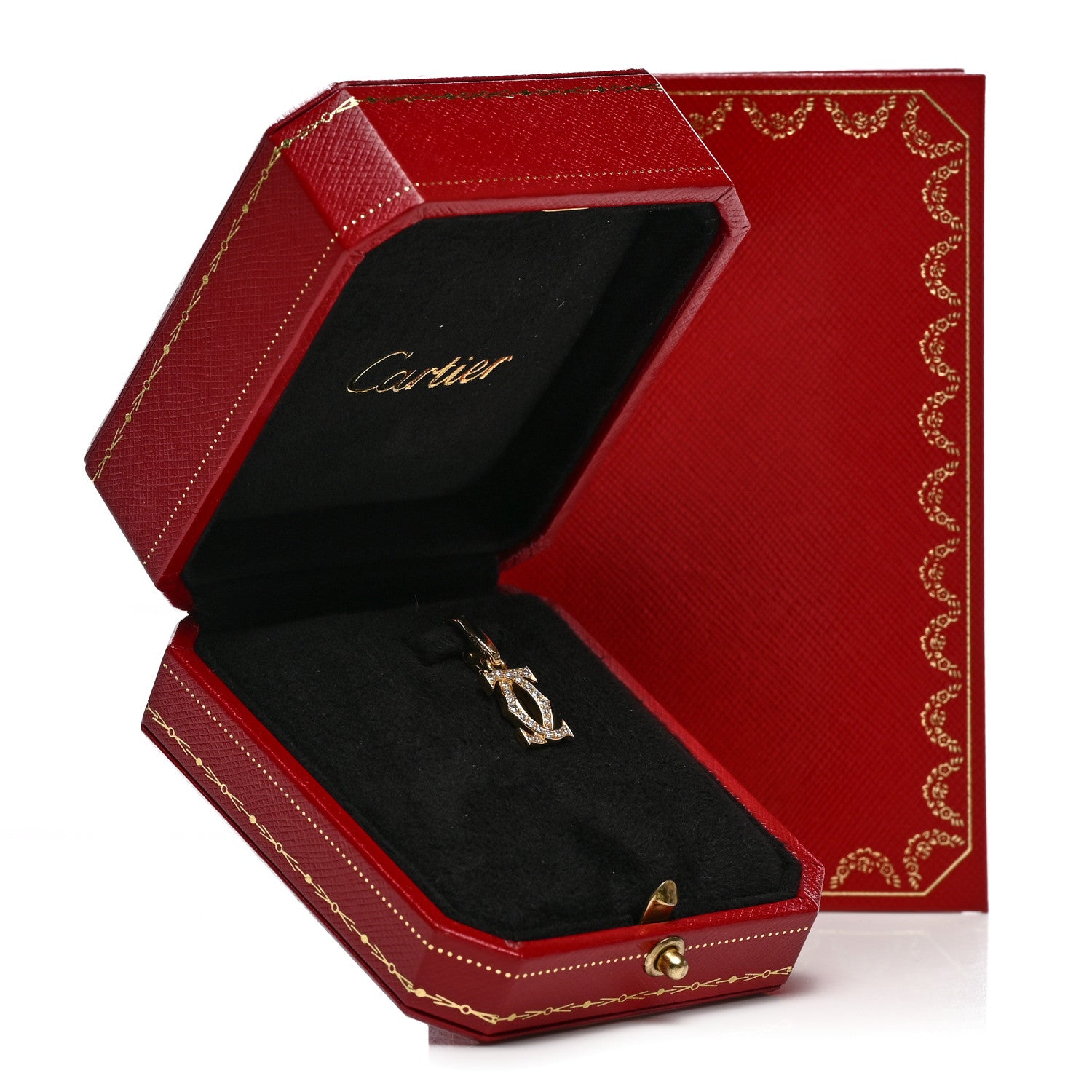 Cartier 18K Yellow Gold Diamond Logo Charm 6 of 6