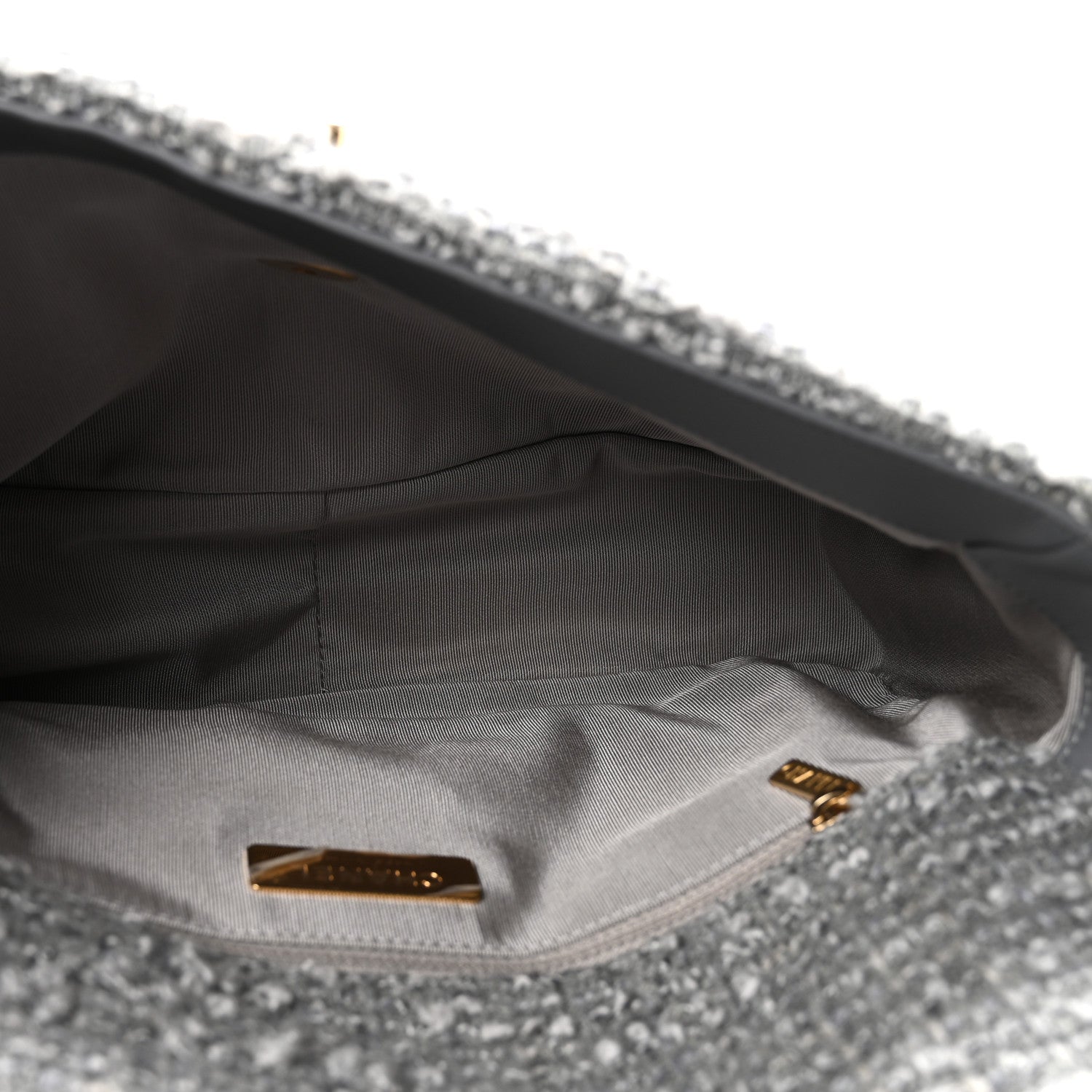Chanel Tweed Quilted Large Chanel 19 Flap Grey 5 of 11