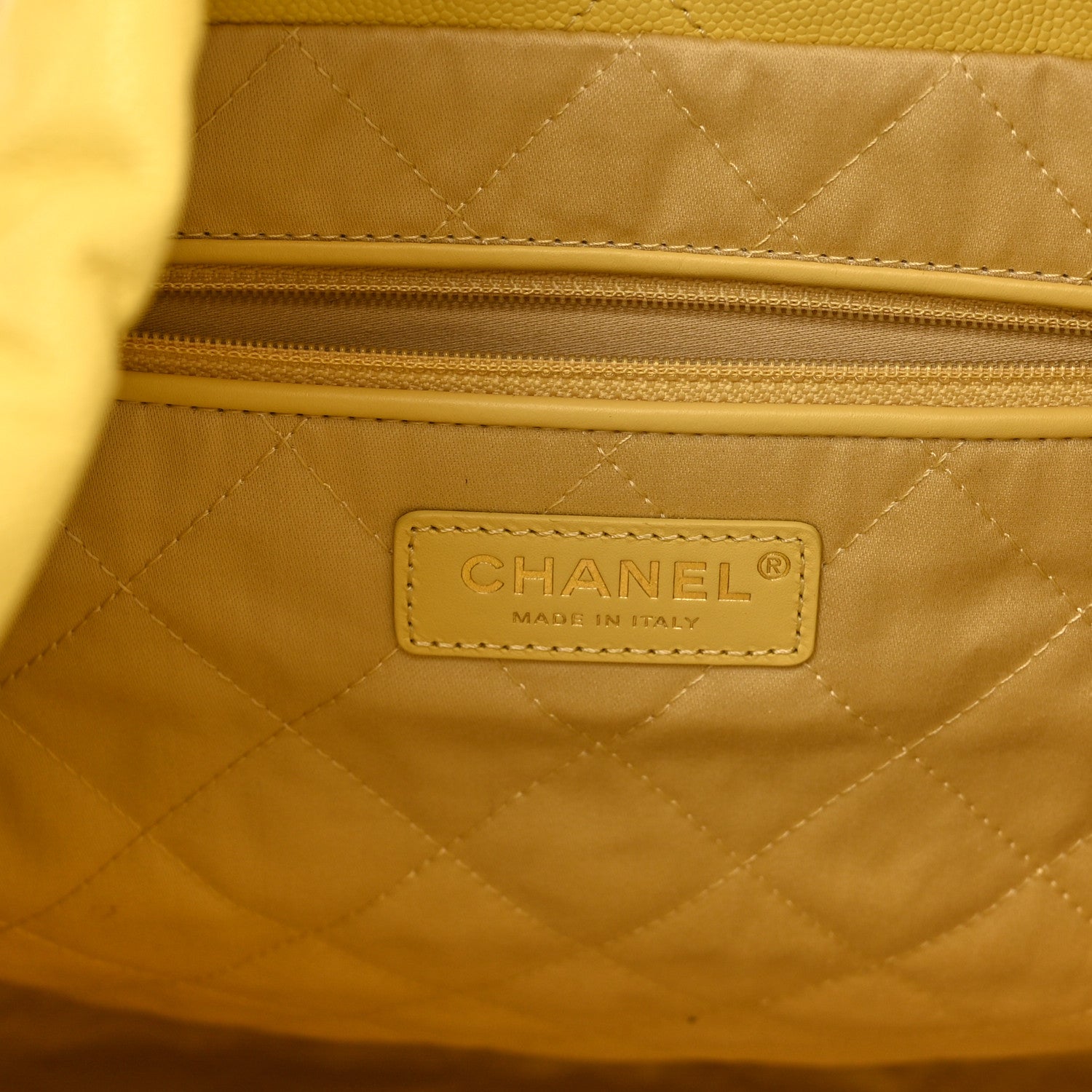 Chanel Shiny Caviar Quilted Chanel 22 Yellow 7 of 11