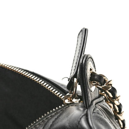 Chanel Shiny Crumpled Lambskin Quilted Medium Preppy Pocket Camera Case Black 11 of 11