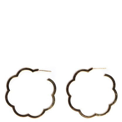 Chanel 18K Yellow Gold Large Profil de Camelia Hoop Earrings 1 of 4