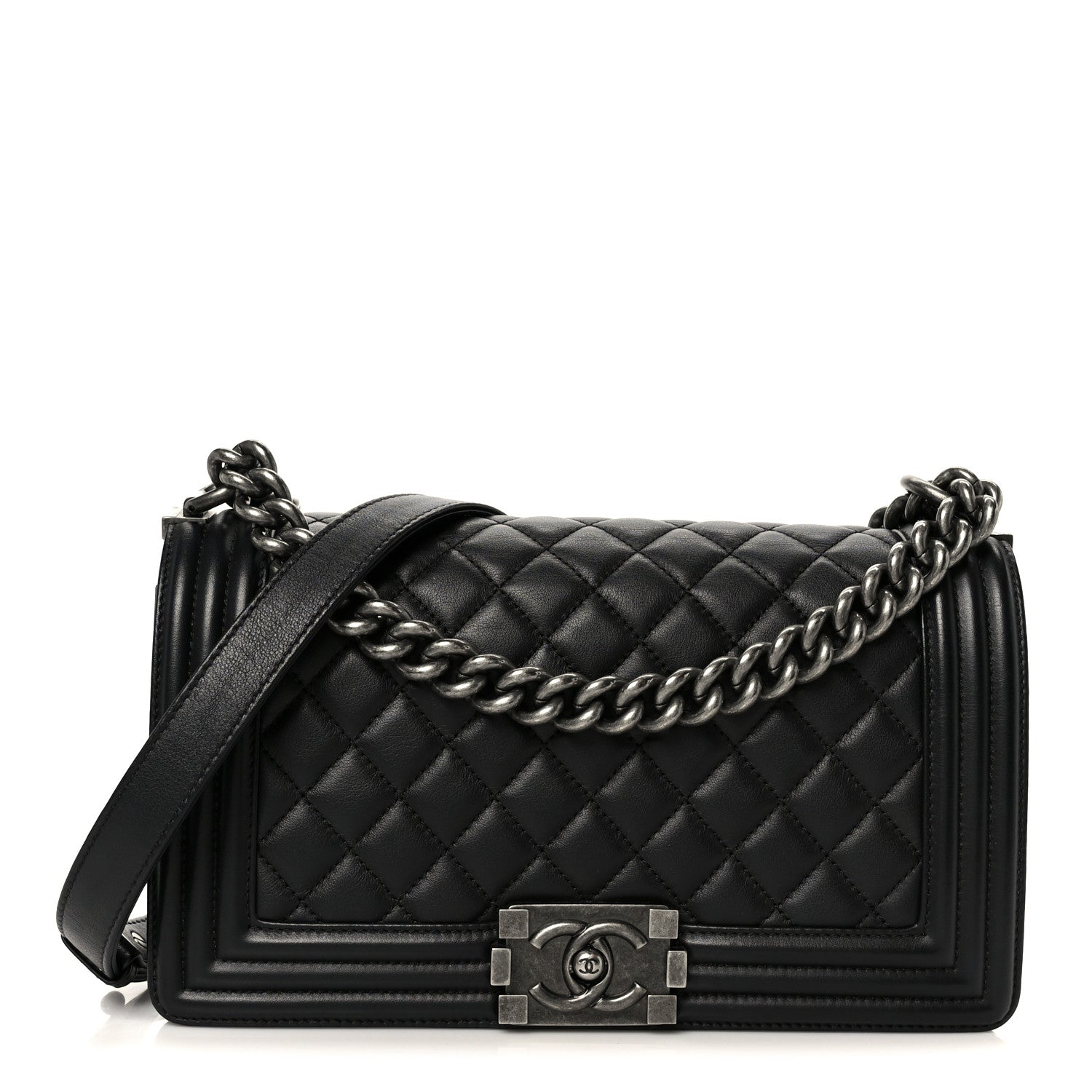 Chanel Lambskin Quilted Medium Boy Flap Black 1 of 10