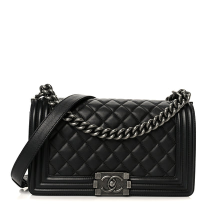 Chanel Lambskin Quilted Medium Boy Flap Black 1 of 10