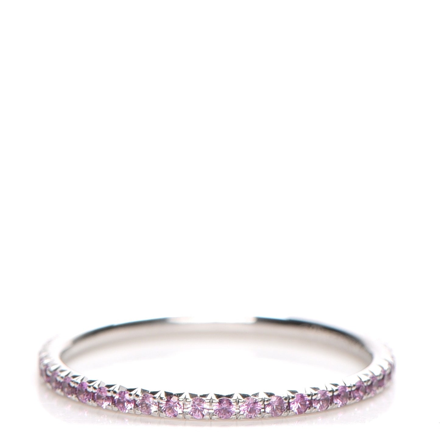 18K White Gold Pink Sapphire Metro Ring 6.5