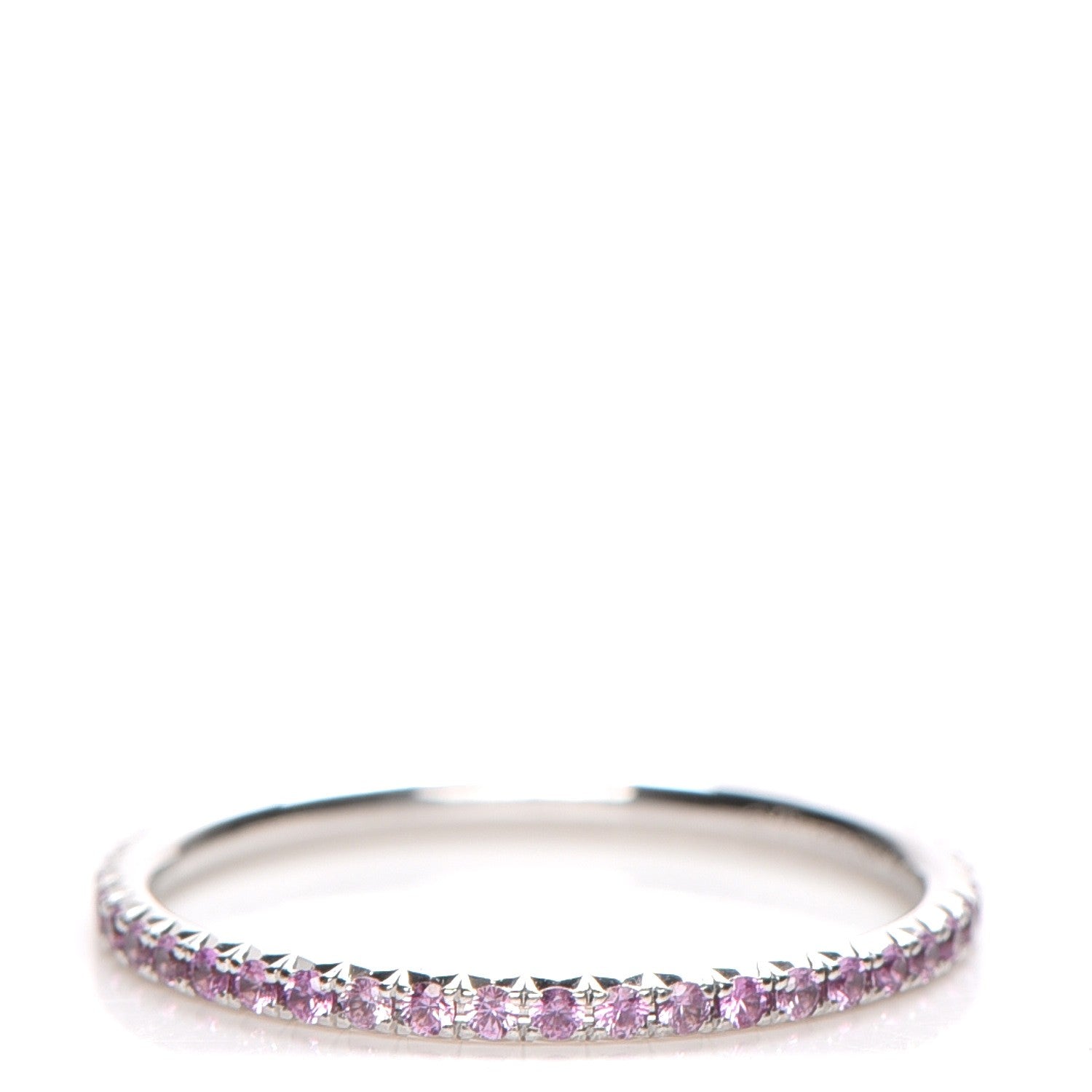 Tiffany 18K White Gold Pink Sapphire Metro Ring 6.5 1 of 5