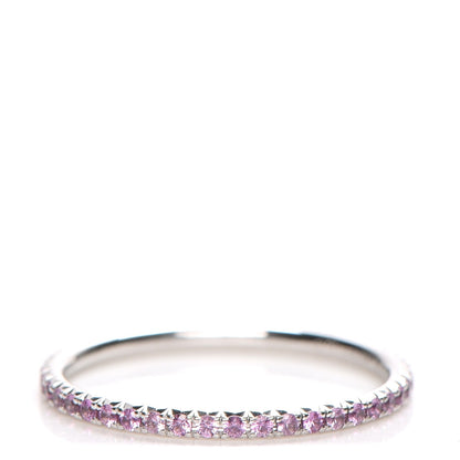 Tiffany 18K White Gold Pink Sapphire Metro Ring 6.5 1 of 5