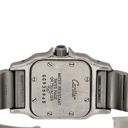 Cartier Stainless Steel 18K Yellow Gold 24mm Santos De Cartier Galbee Quartz Watch Champagne 4 of 4