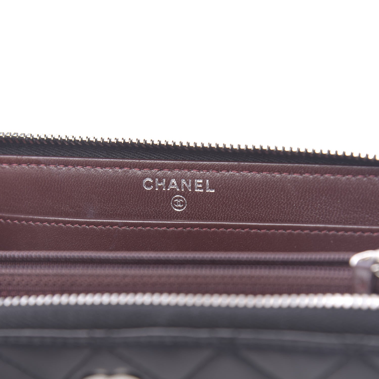 Chanel Lambskin Quilted Large Gusset Zip Around Wallet Black 6 of 9