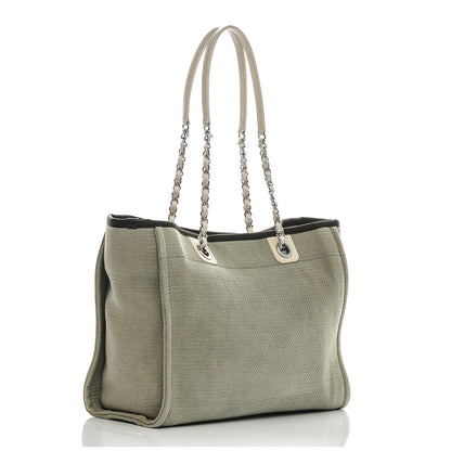Chanel Canvas Small Deauville Tote Khaki 3 of 7