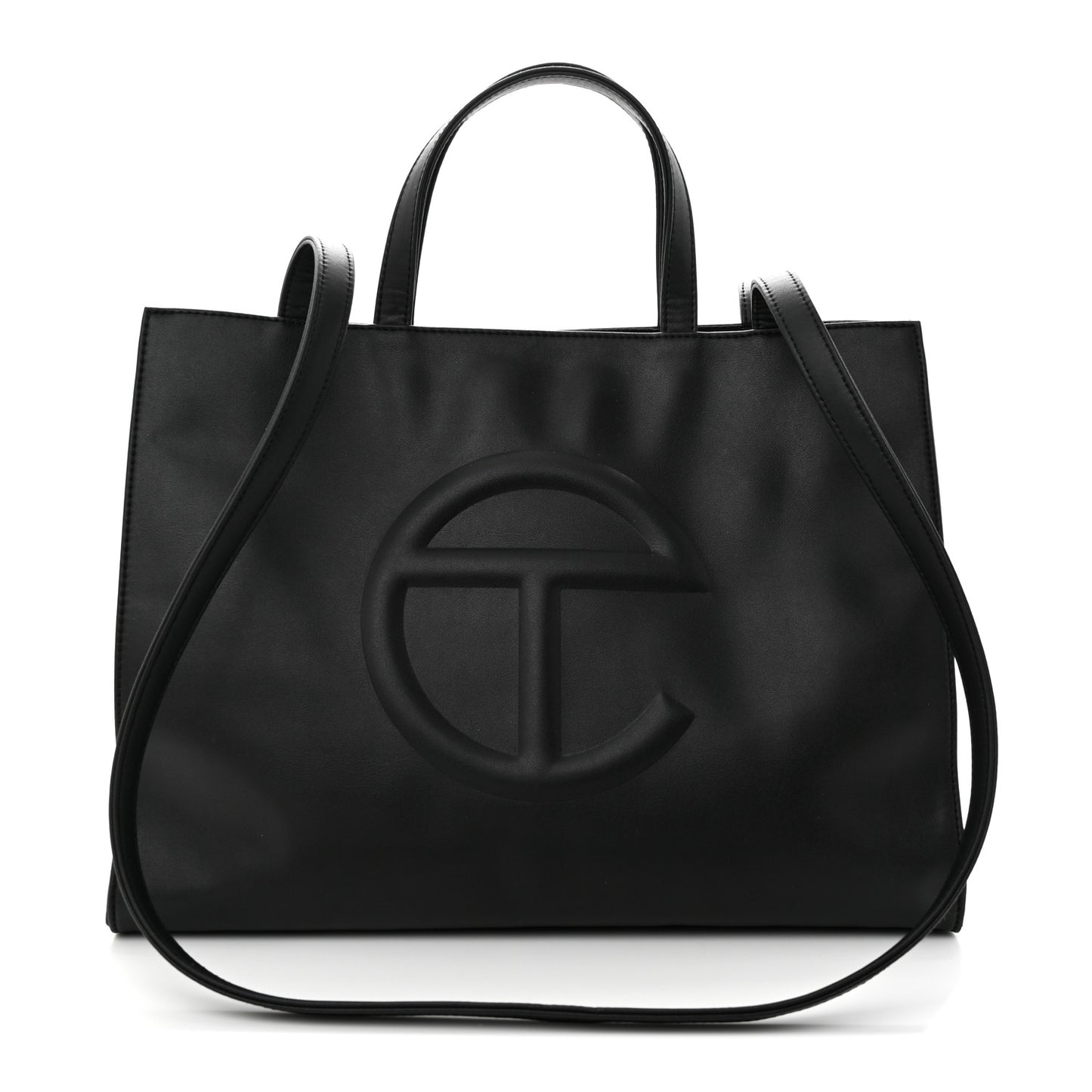 Vegan Leather Medium Shopping Bag Black