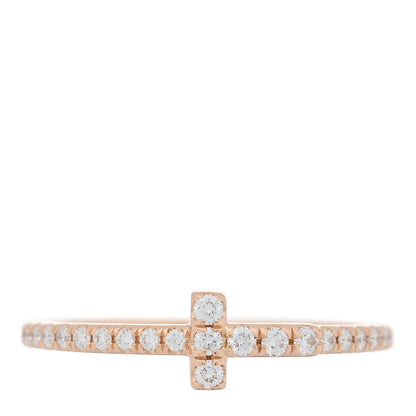 Tiffany 18K Rose Gold Diamond T Wire Pave Ring 47 4 1 of 4