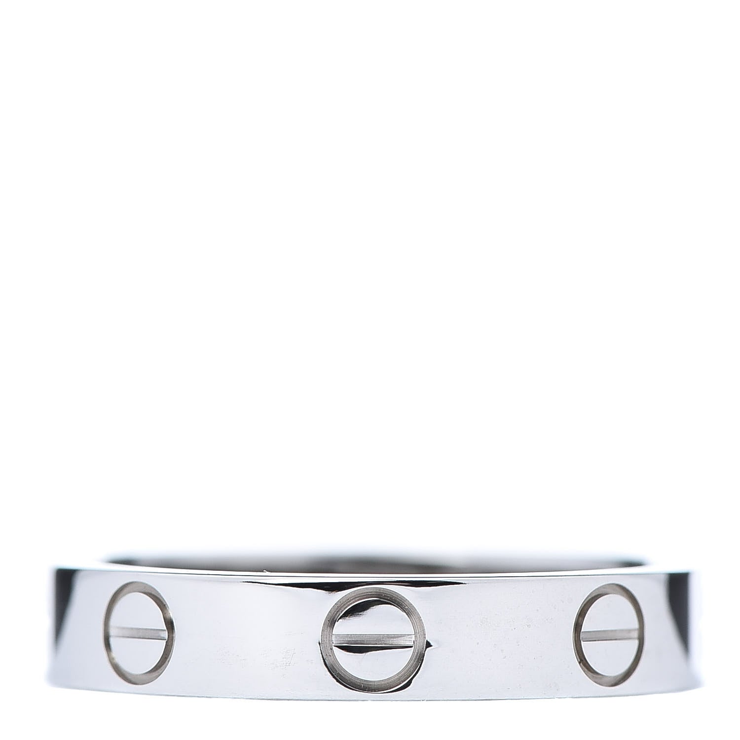 Cartier 18K White Gold 3.5mm LOVE Wedding Band Ring 51 5.75 1 of 5