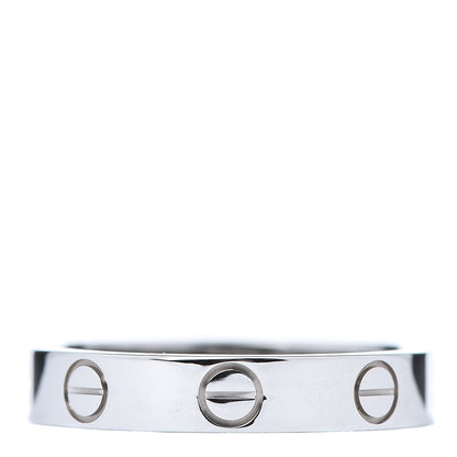 Cartier 18K White Gold 3.5mm LOVE Wedding Band Ring 51 5.75 1 of 5