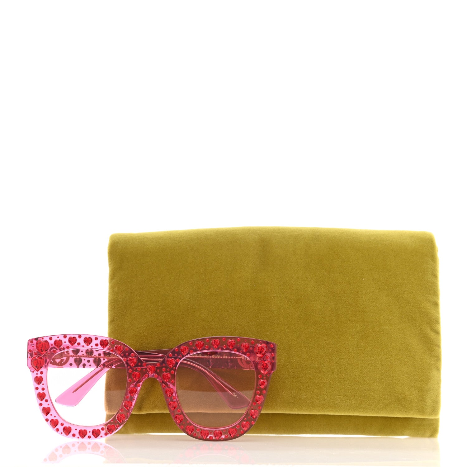 Gucci Acetate Crystal Oversize Sunglasses GG0116S Pink 8 of 8