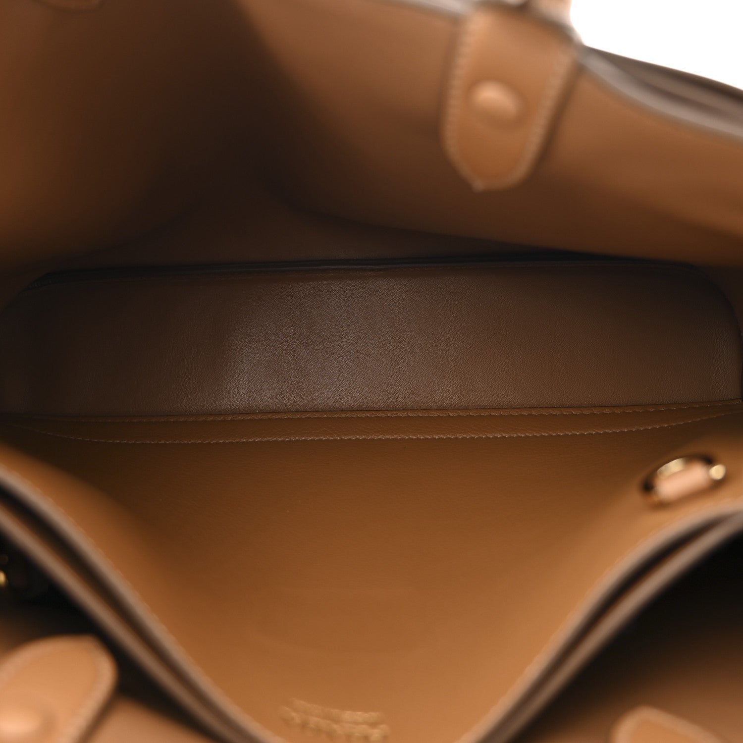 Prada Soft Grained Calfskin Vitello Daino Large Buckle Bag Caramello 5 of 13