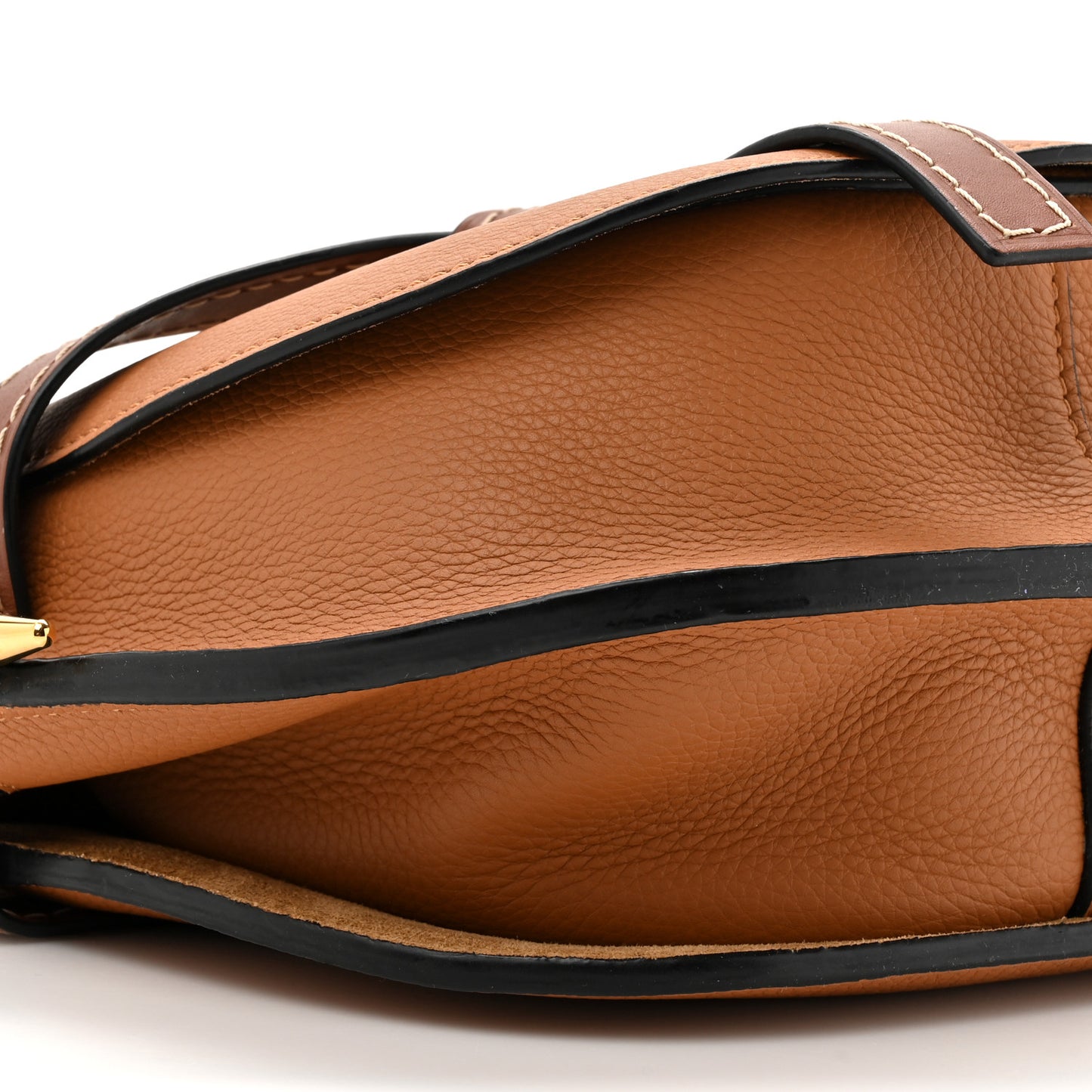 Grained Calfskin Small Gate Crossbody Bag Caramel Pecan