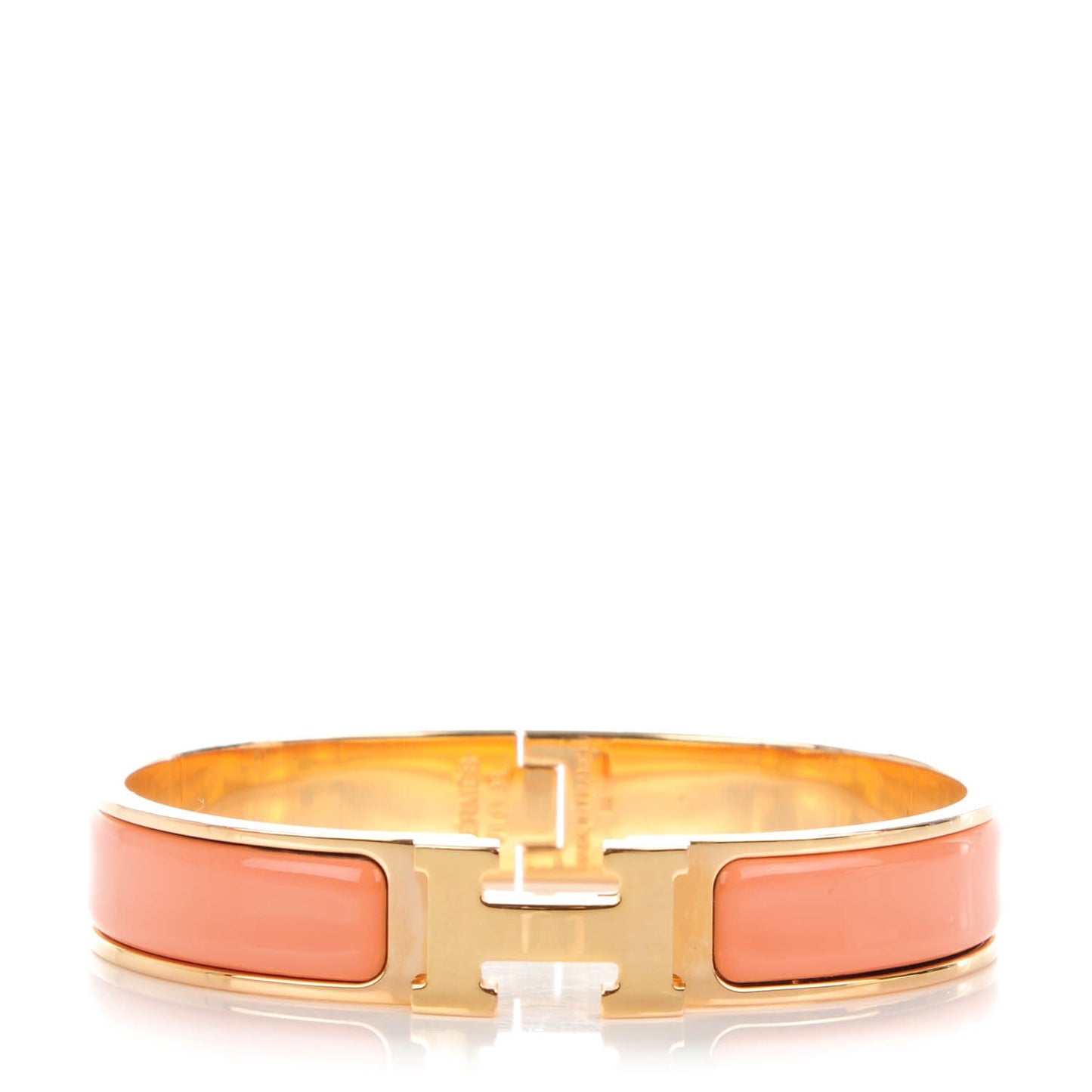 Enamel Narrow Clic Clac H Bracelet GM Rose Saumon