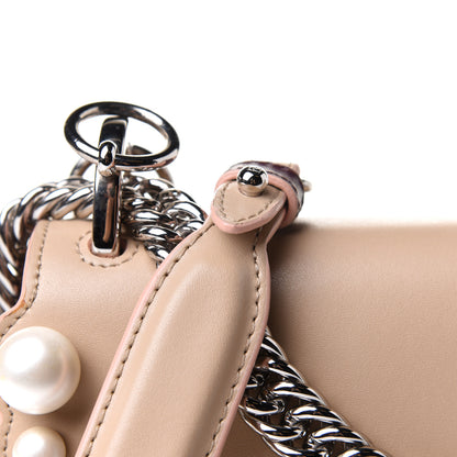 Fendi Vitello Liberty Scalloped Studded Pearl Small Kan I Shoulder Bag Black Cherry Amido 9 of 12