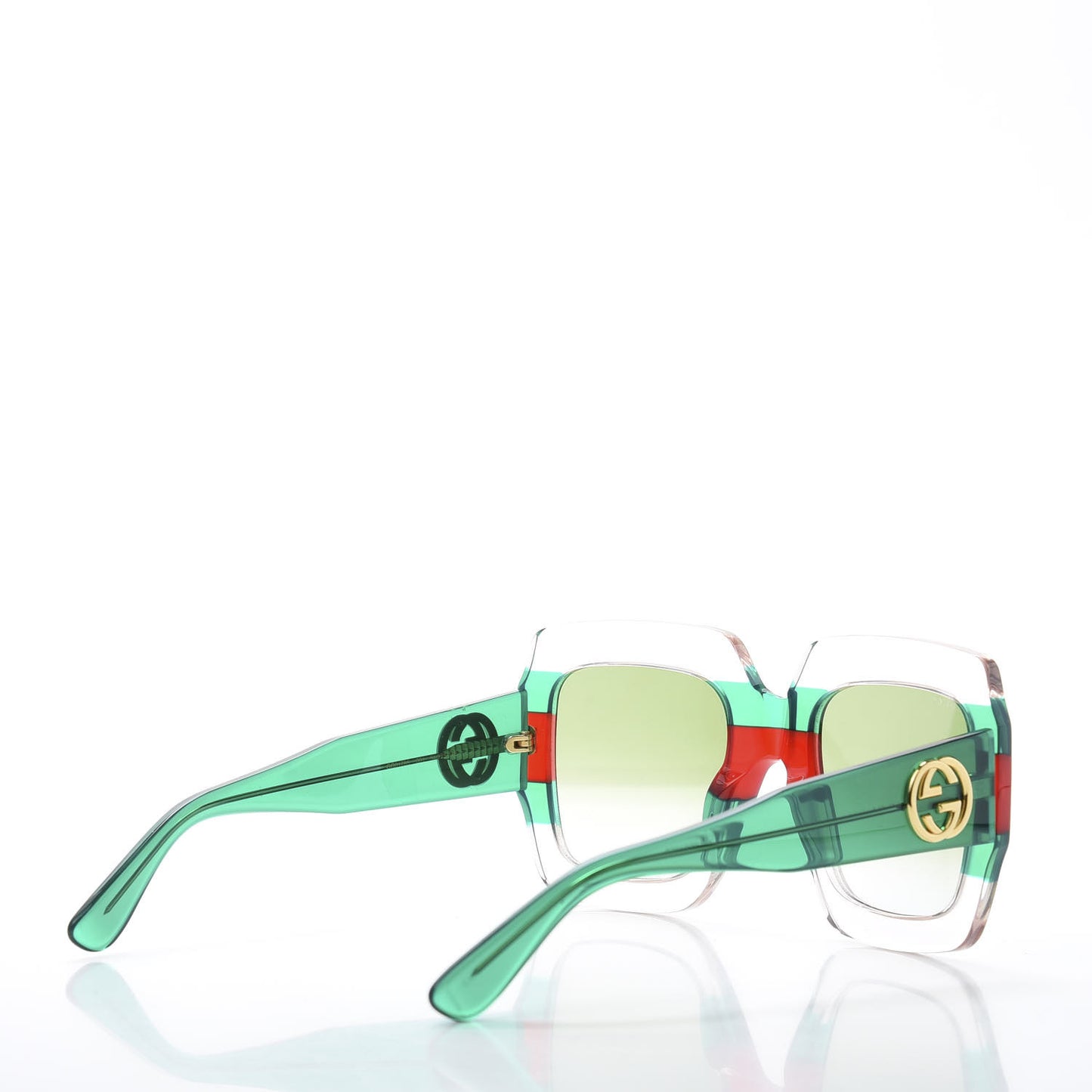 Square Web Frame GG0178S Sunglasses Green Red