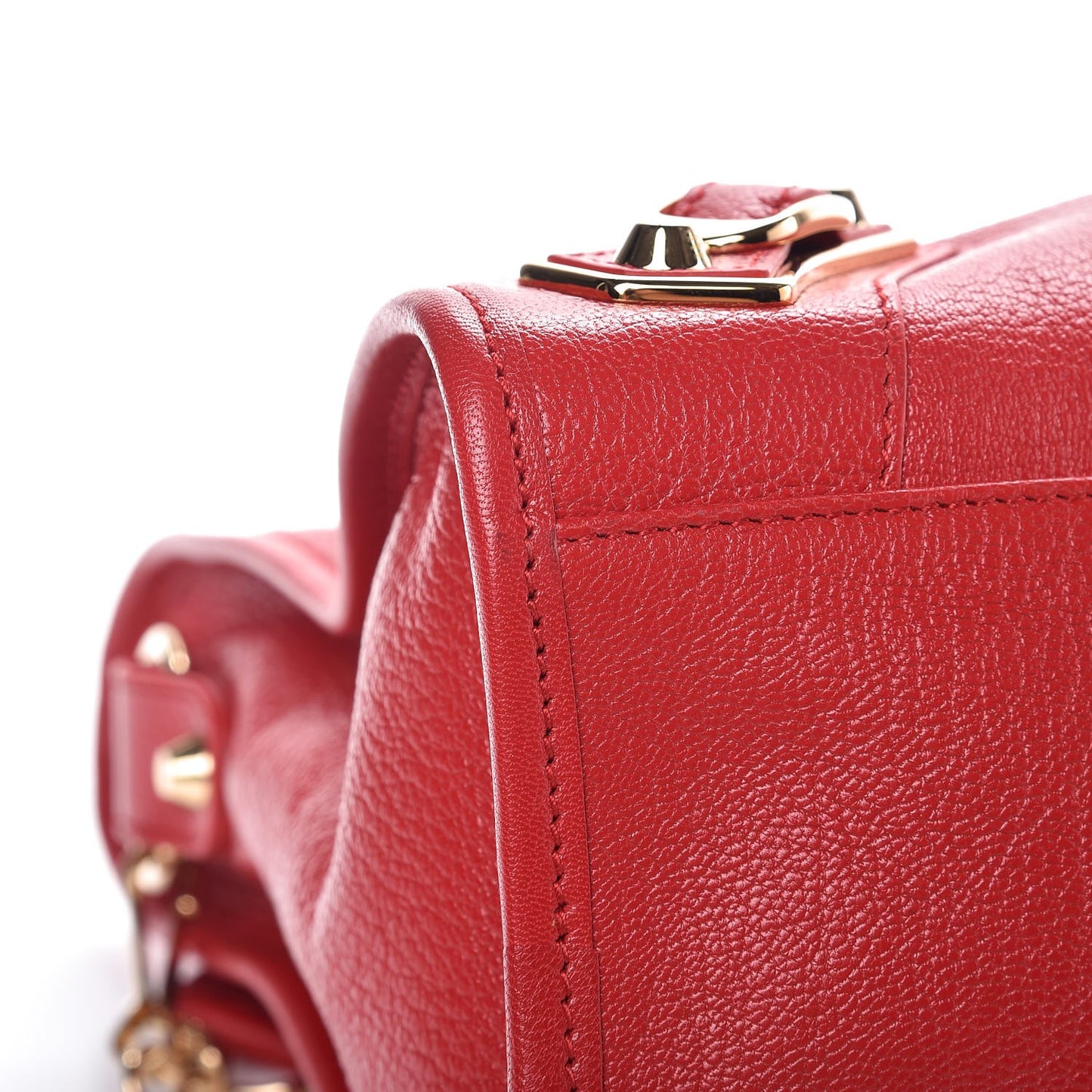 Chevre Gold Metallic Edge Hardware City Rouge Grenade