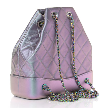 Chanel Iridescent Lambskin Calfskin Small Quilted Gabrielle Backpack Light Purple 3 of 12
