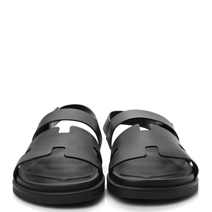 Hermes Calfskin Mens Genius Sandals 42 Black 2 of 7