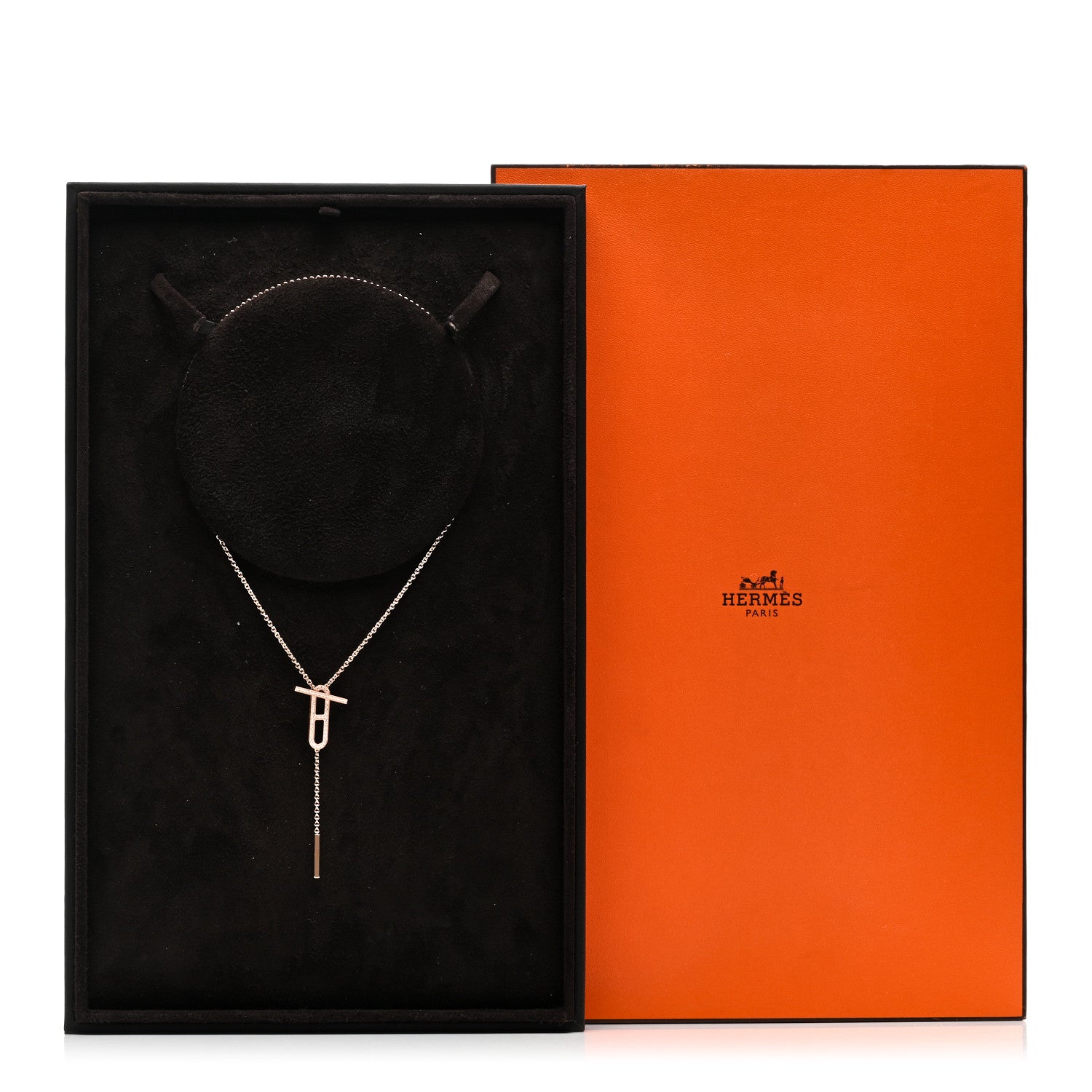 Hermes 18K Rose Gold Diamond PM Ever Chaine D'Ancre Necklace ST 5 of 5