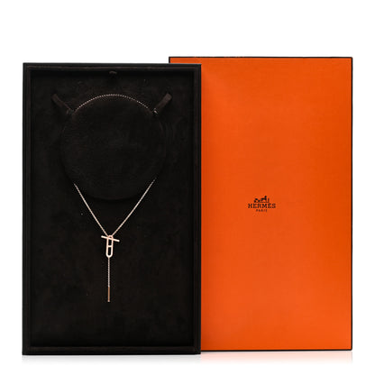 Hermes 18K Rose Gold Diamond PM Ever Chaine D'Ancre Necklace ST 5 of 5