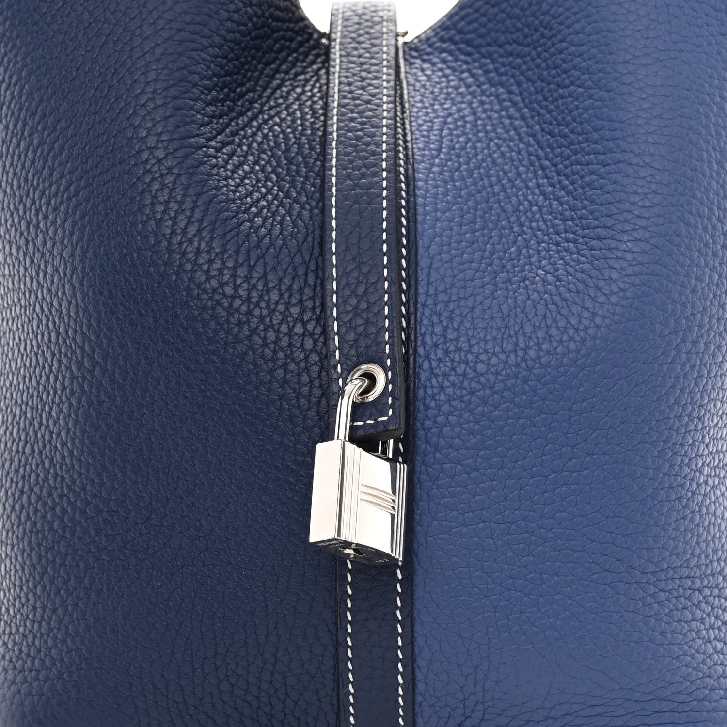 Hermes Taurillon Clemence Casaque Picotin Lock 22 MM Bleu Saphir Bleu Brighton 8 of 10