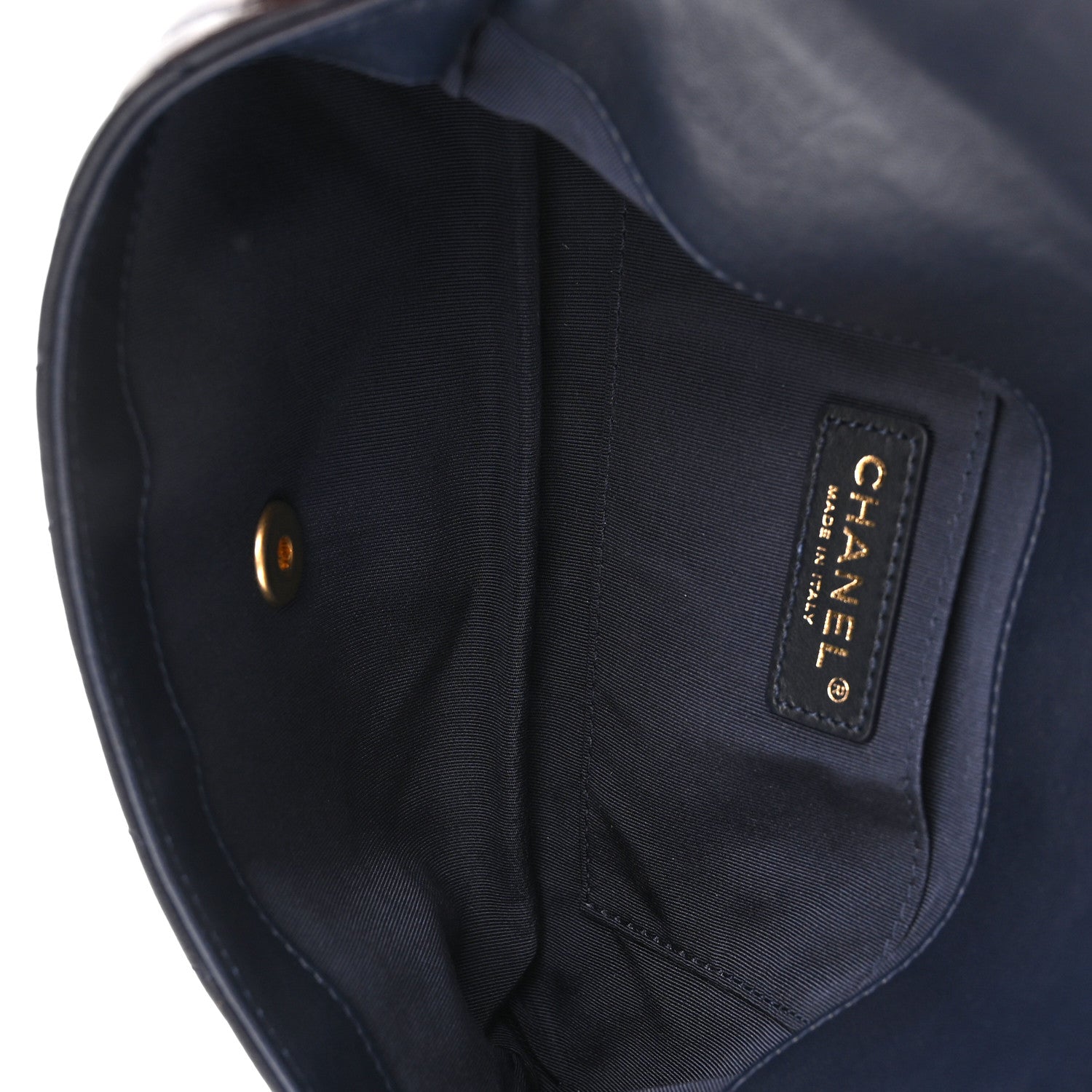 Chanel Lambskin Chevron Quilted East West Flap Navy 5 of 11