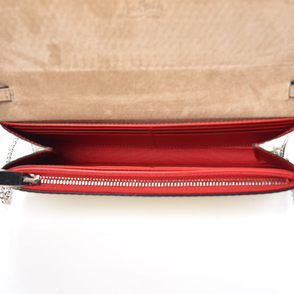 Christian Louboutin Patent Calfskin Pearl Boudoir Glitter Chain Wallet Platinum 5 of 11