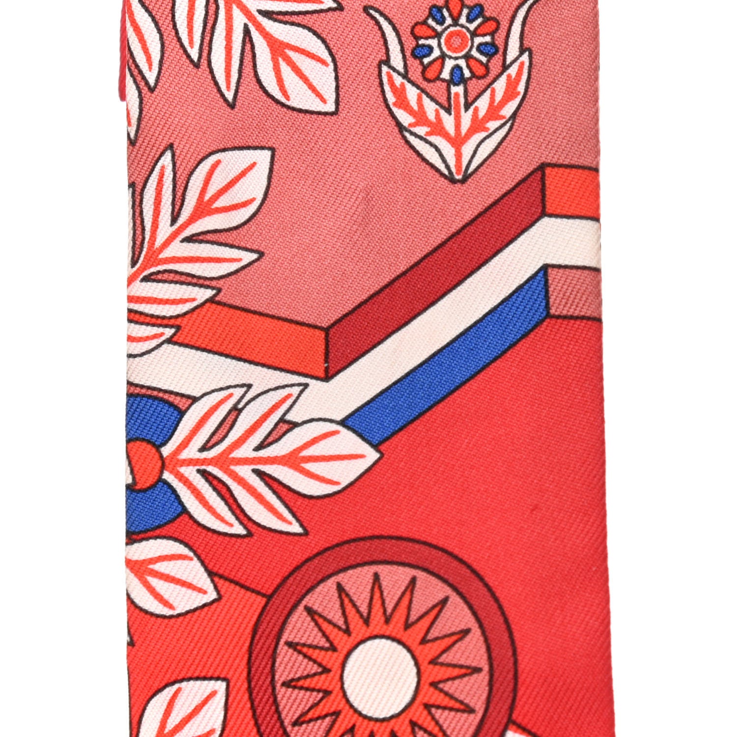 Hermes Silk La Source de Pegase Twilly Rouge Bleu Royal White 6 of 7