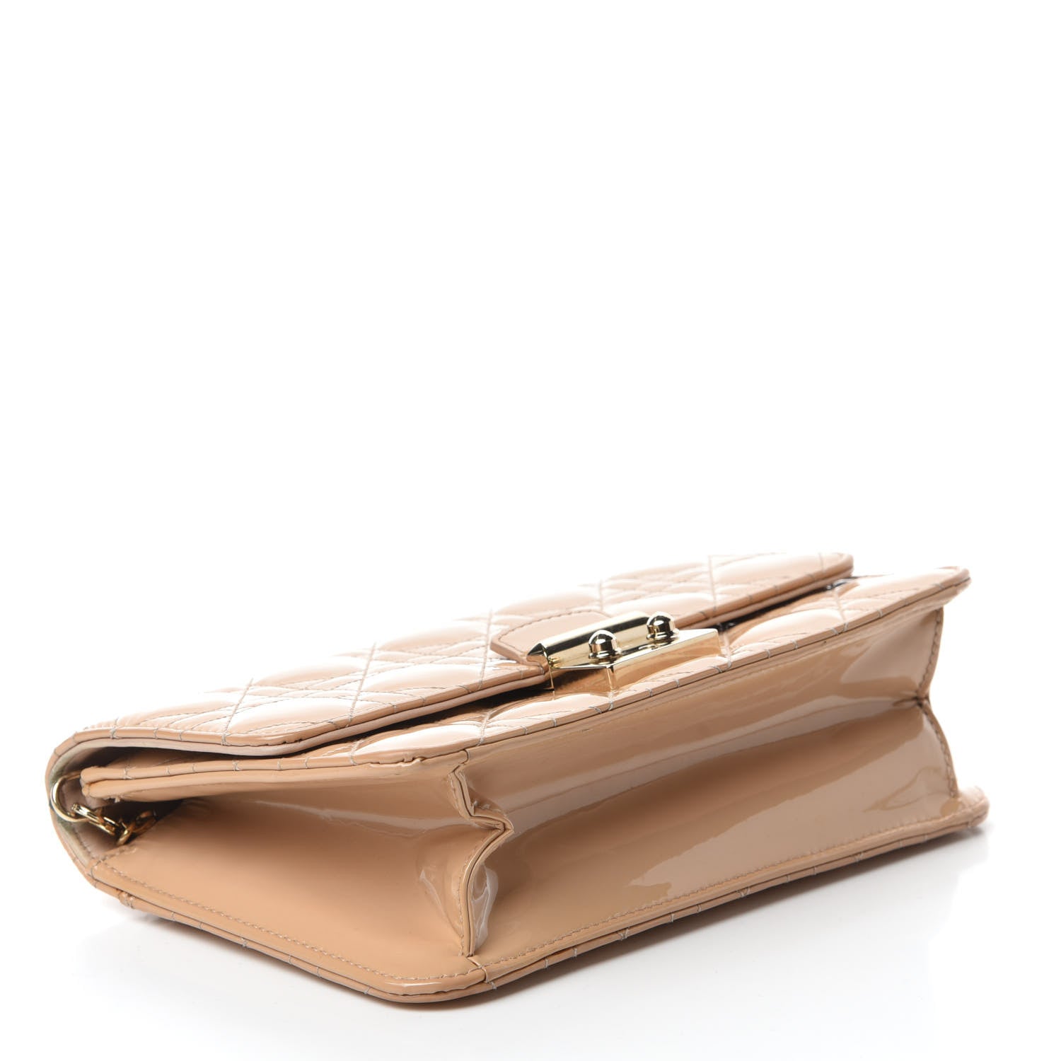 Christian Dior Patent Cannage Miss Dior Promenade Pouch Beige 4 of 13