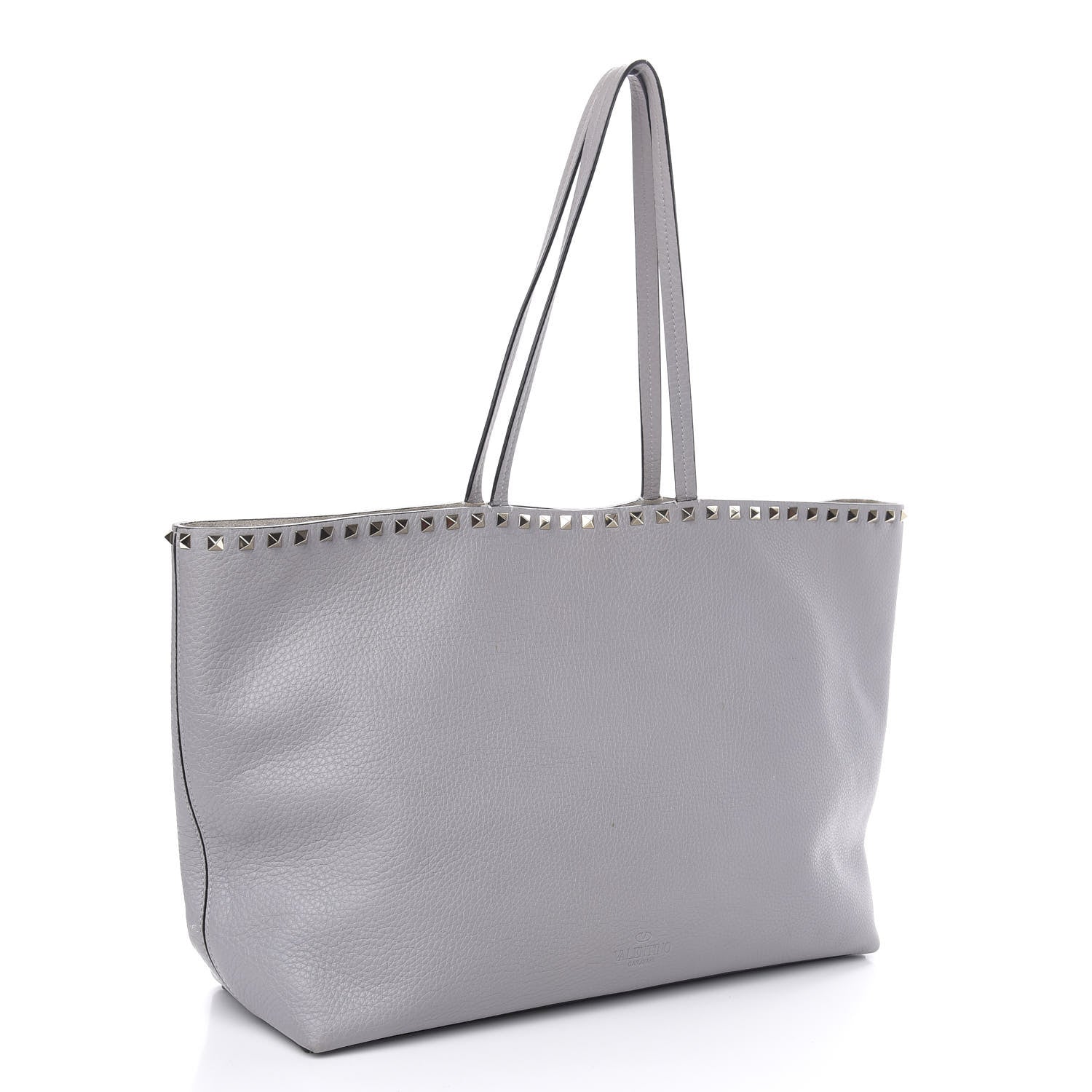 Valentino Garavani Grained Calfskin Rockstud Shoulder Tote Perla 3 of 12
