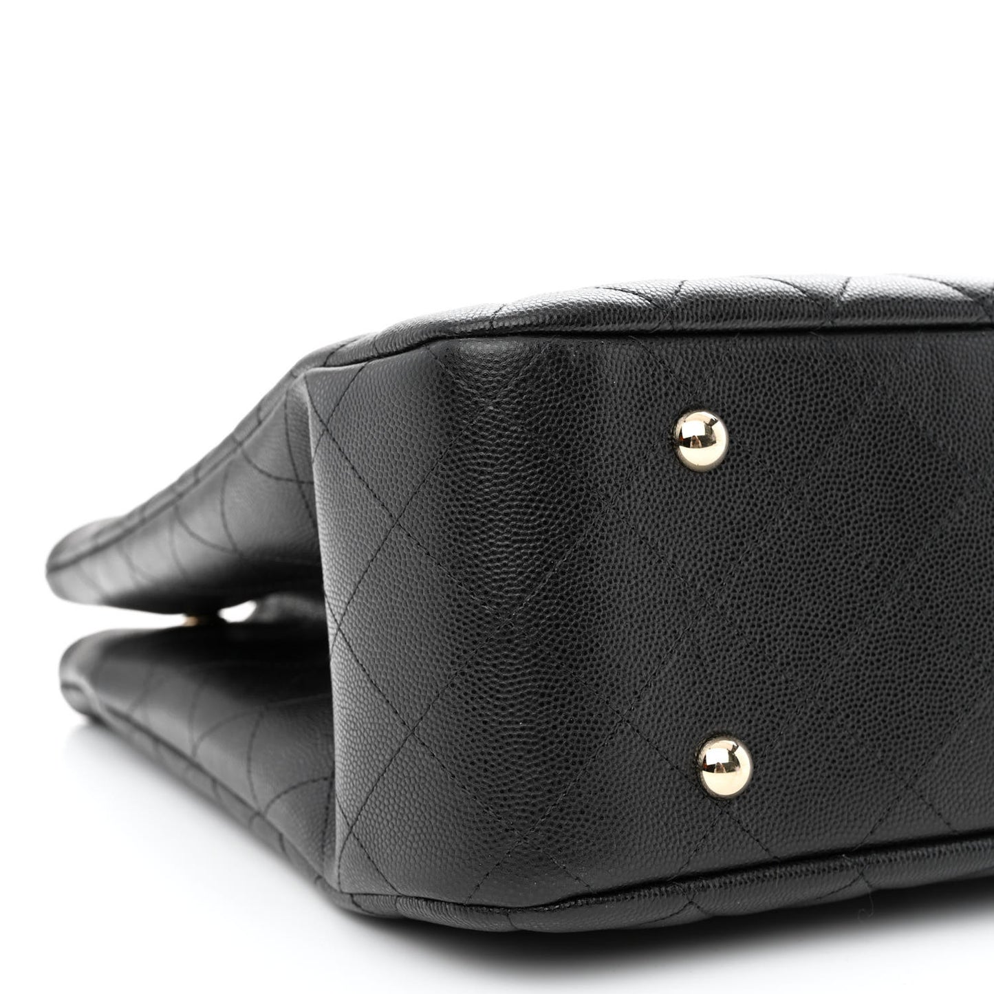 Caviar Quilted Large Shopping Tote Black