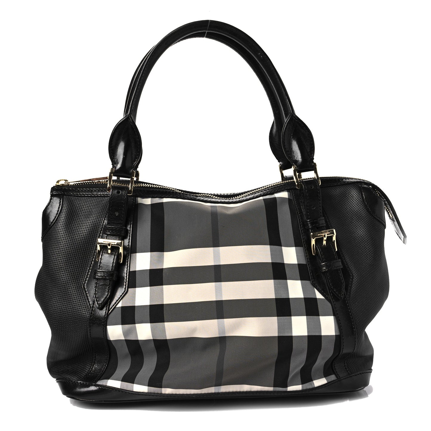 Nylon Beat Check Medium Landscape Lynher Tote Black