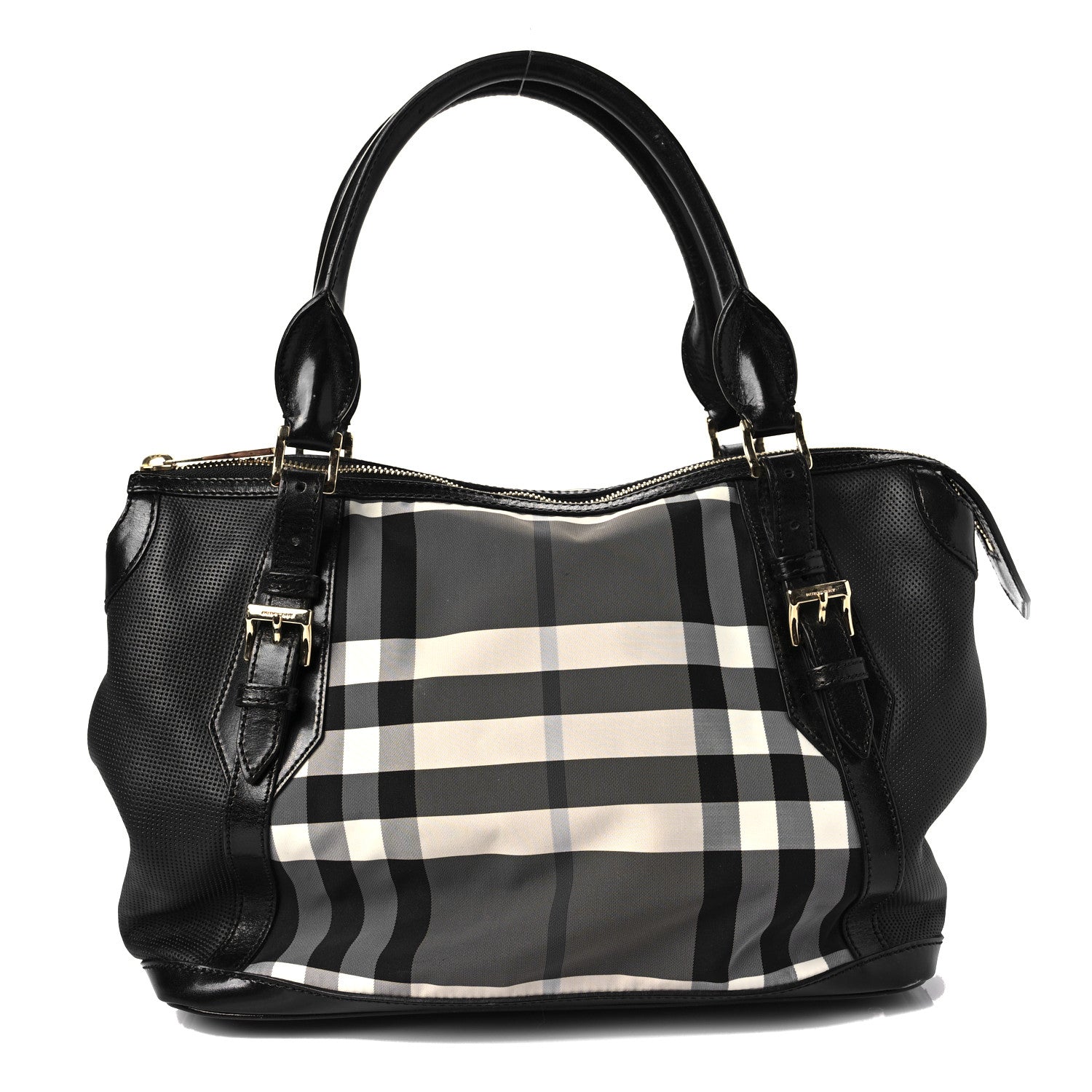 Burberry Nylon Beat Check Medium Landscape Lynher Tote Black 2 of 9