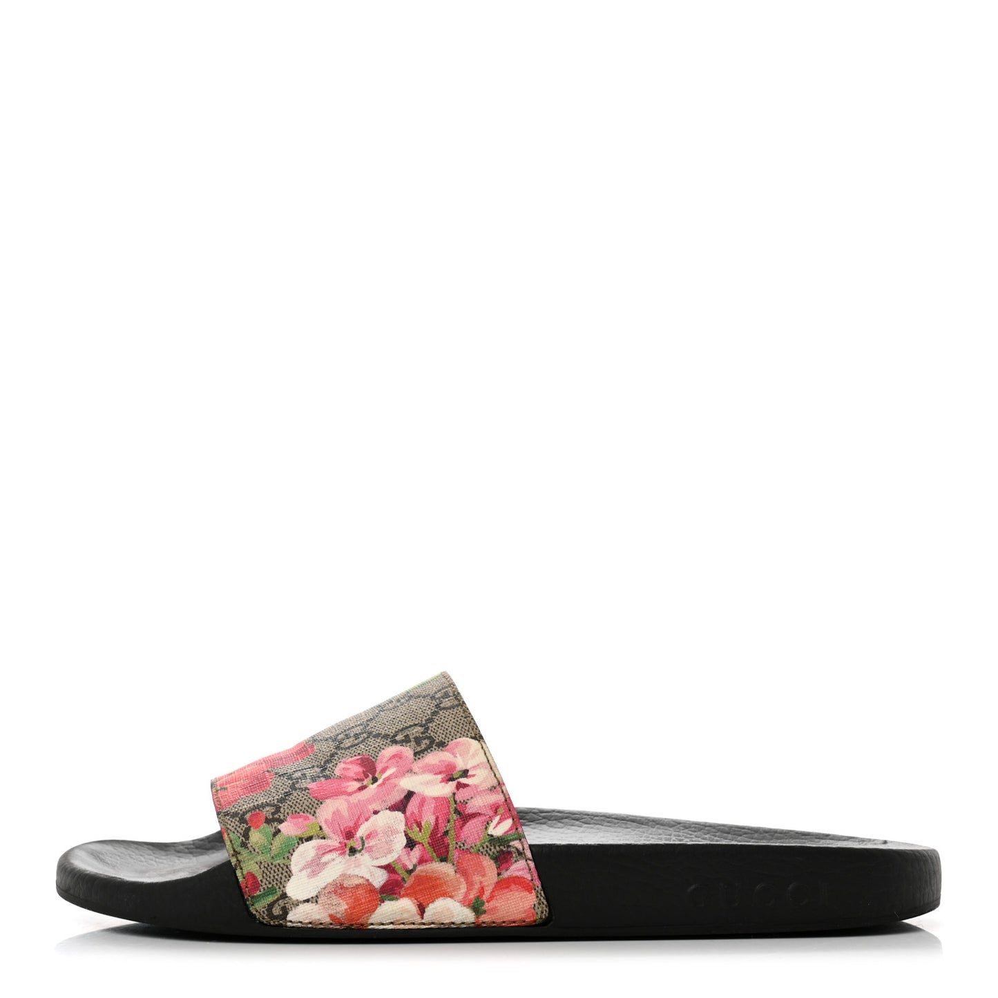 GG Supreme Monogram Blooms Slide Sandals 40 Beige Multicolor