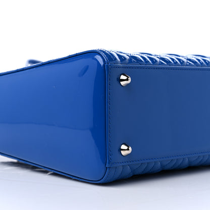 Christian Dior Patent Cannage Large Lady Dior Blue 8 of 9