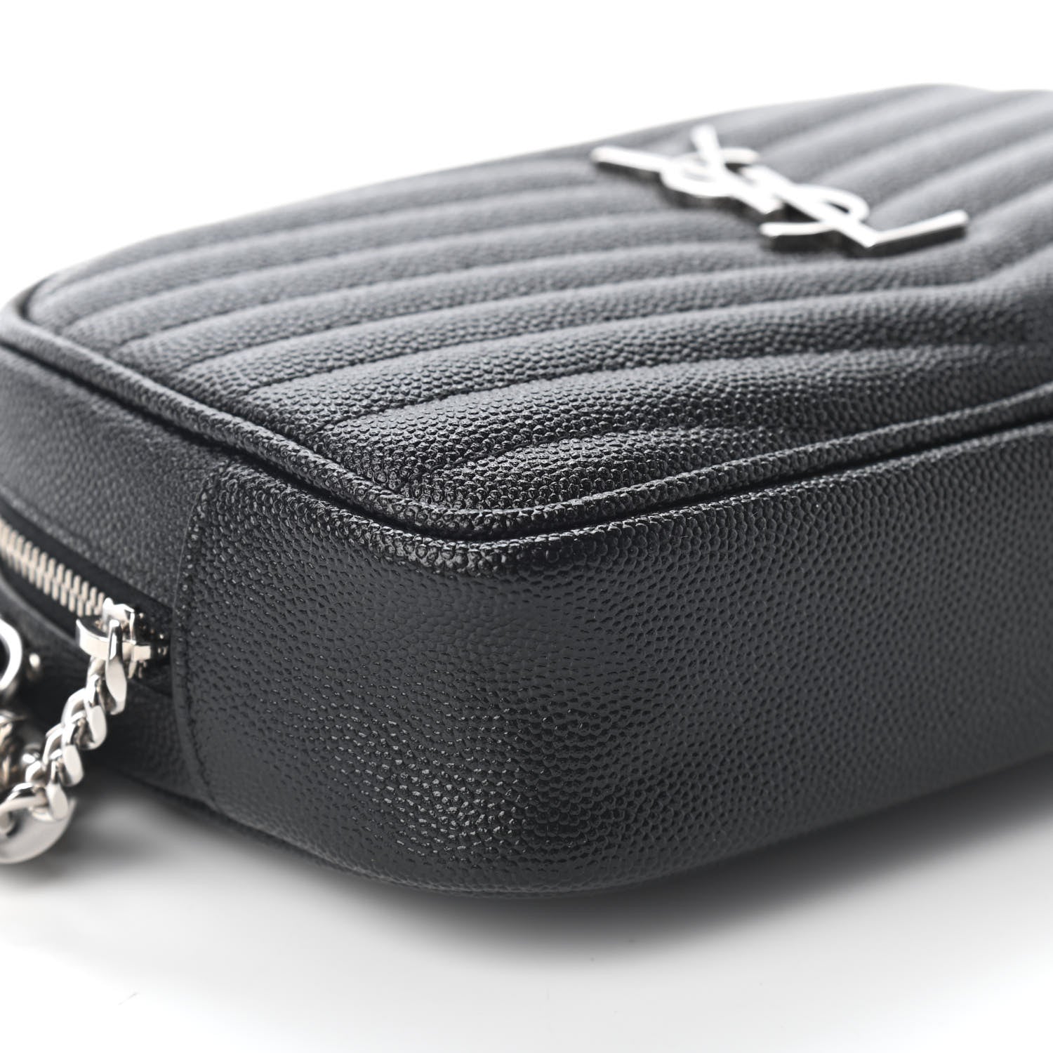 Saint Laurent Grain De Poudre Matelasse Monogram Mini Lou Camera Bag Black 7 of 8