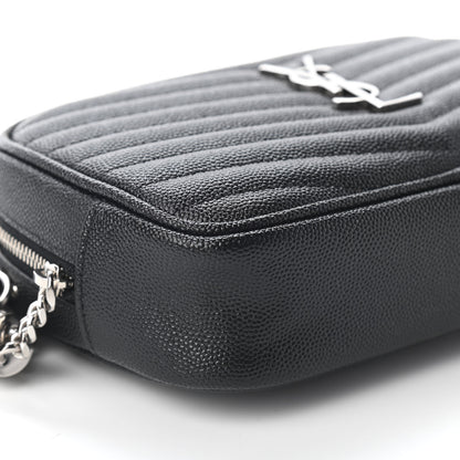 Saint Laurent Grain De Poudre Matelasse Monogram Mini Lou Camera Bag Black 7 of 8