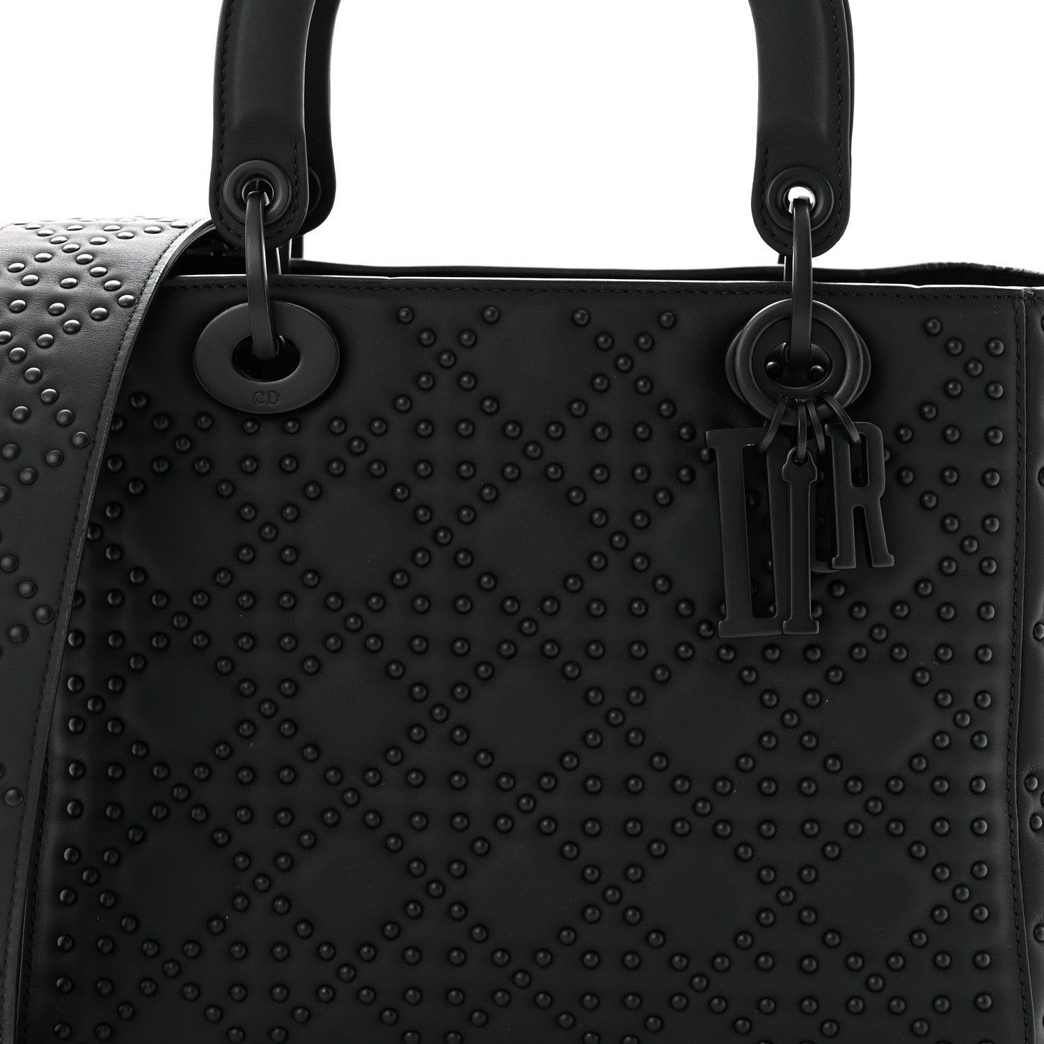 Christian Dior UItra Matte Calfskin Cannage Studded Medium Supple Lady Dior Black 8 of 10